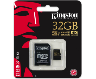 Kingston 32GB microSDHC UHS-I U3 zapis 45MB/s odczyt 90MB/s - 352867 - zdjęcie 1